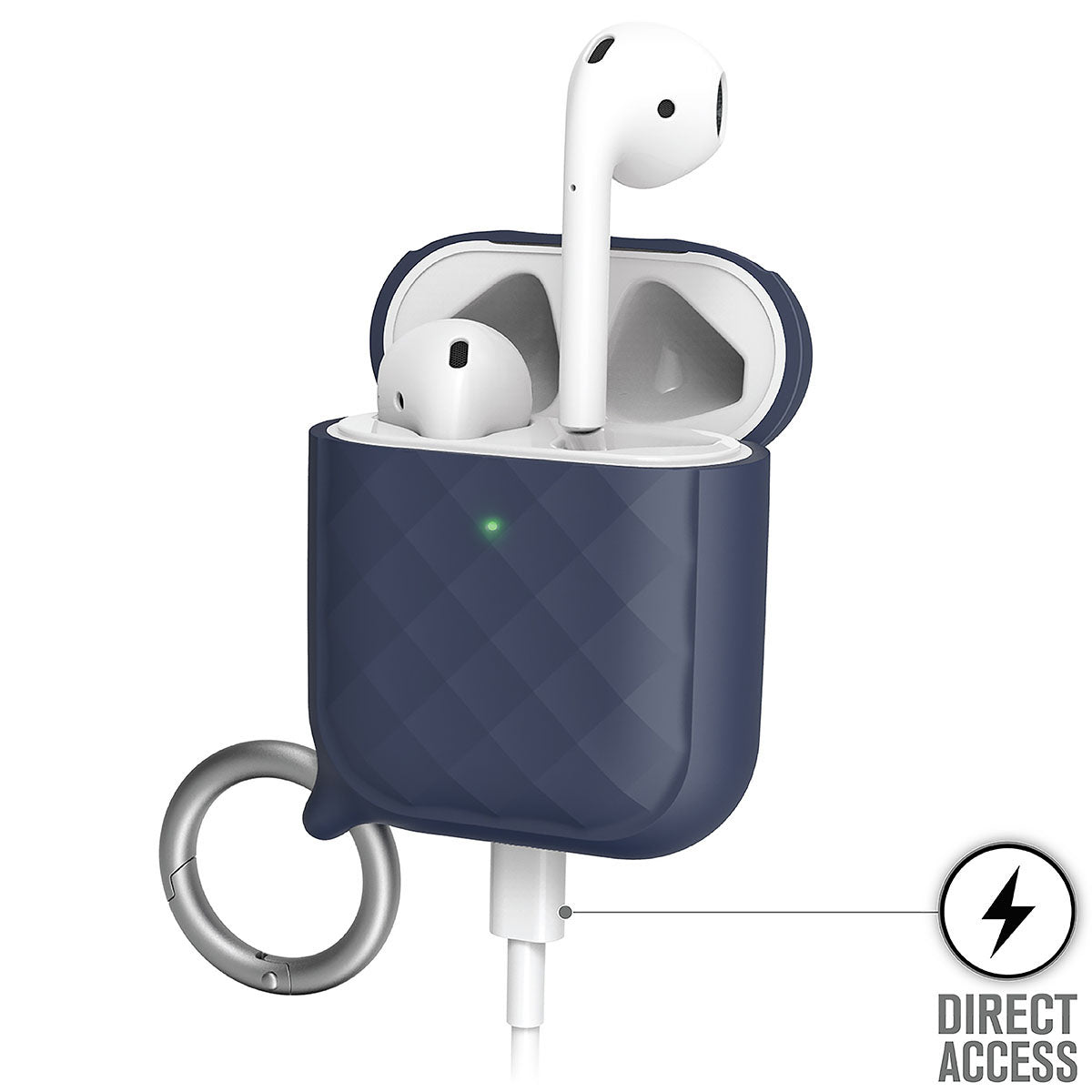 Premium AirPods 1st & 2nd Gen Protective Case with Carabiner Clip - Durable Cover for Apple Wireless Earbuds - Perfect for Gym, Travel & Outdoor Activities