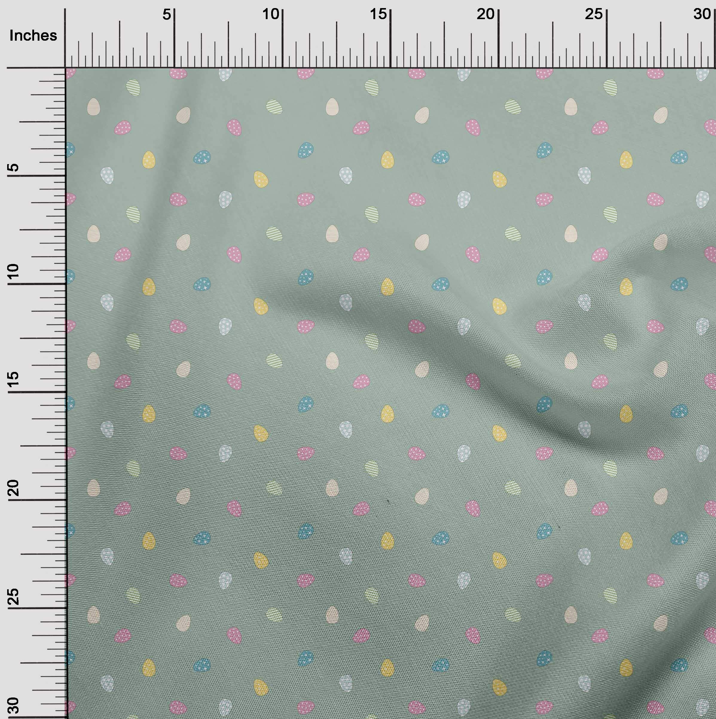oneOone Polyester Spandex Fabric - Easter Egg Print Fabric by the Yard, 56 Inch Wide - Perfect for Easter Crafts, DIY Costumes & Home Decor Projects