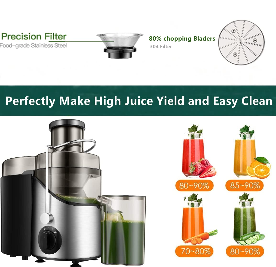 400W High-Speed Juicer Extractor with 3