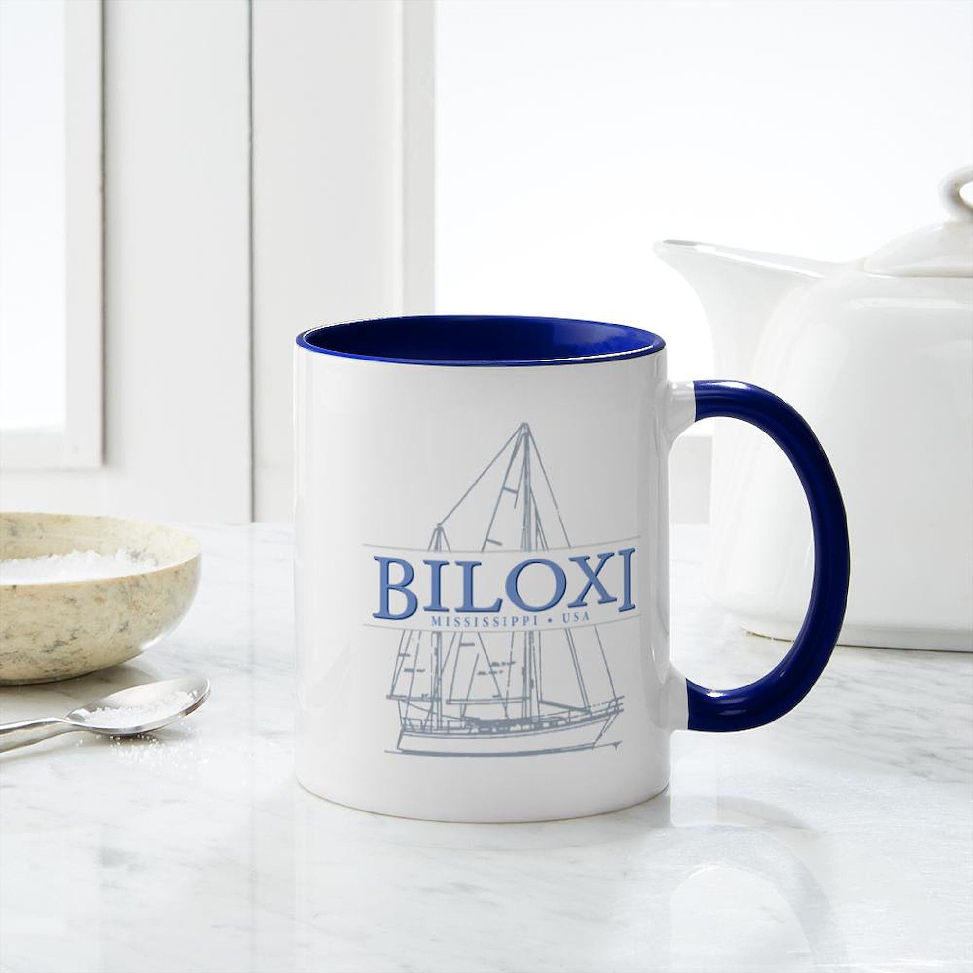 Biloxi Mississippi Ceramic Coffee Mug - 11 oz (325 ml) | Custom Printed Travel Souvenir | Perfect for Coffee, Tea, or Hot Chocolate at Home, Office, or Gifts