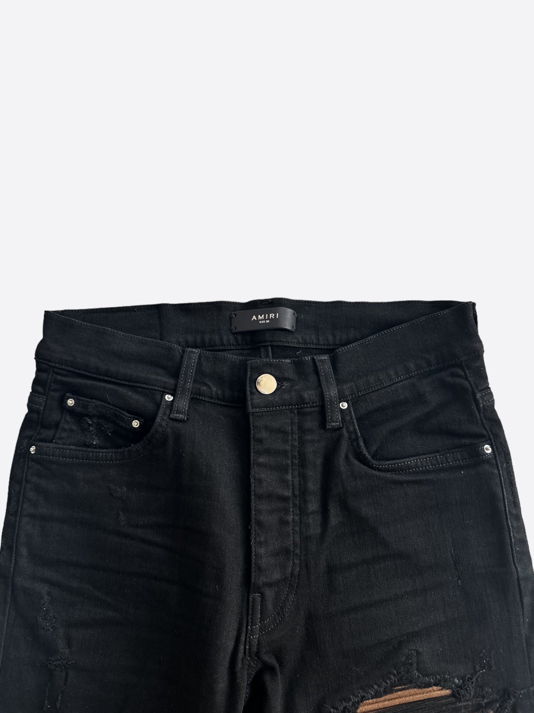 Amiri Black & Brown MX1 Jeans for Men - Premium Distressed Denim Pants | Streetwear Fashion, Casual Wear & Night Out Outfits