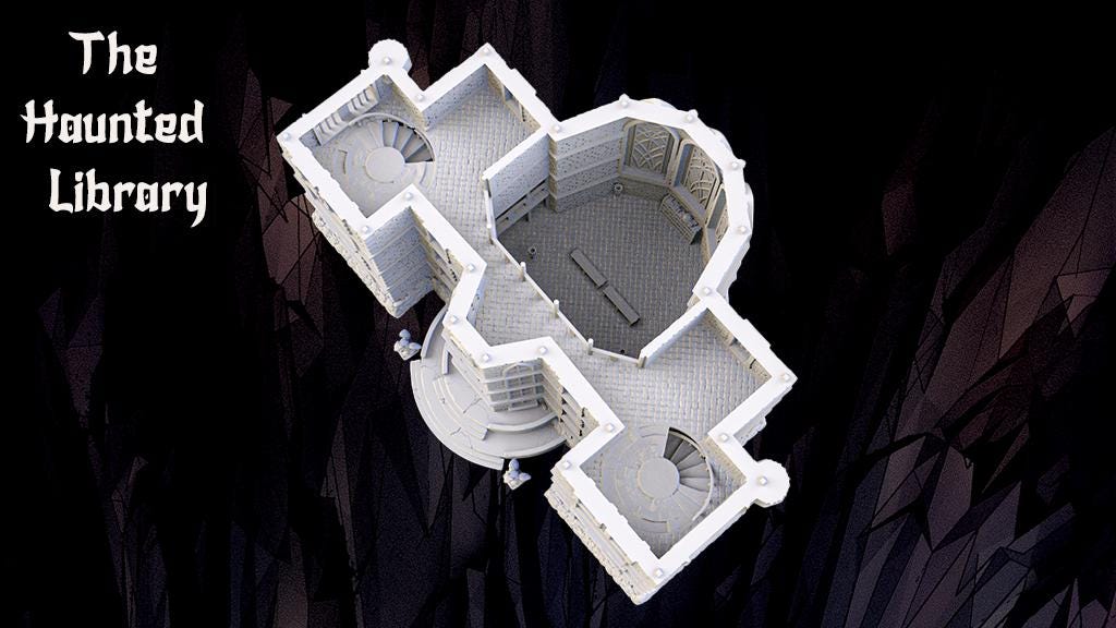 Haunted Library Victorian Gothic Mansion - D&D Terrain, Model Railroad Scenery & Wargaming Tabletop - Perfect for RPG Campaigns, Miniature Displays & Fantasy Gaming Scenes