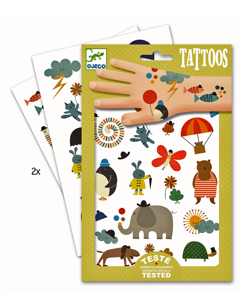 Djeco Pretty Little Things Temporary Tattoos for Kids - Fun Body Art Stickers for Parties, Gifts & Creative Play