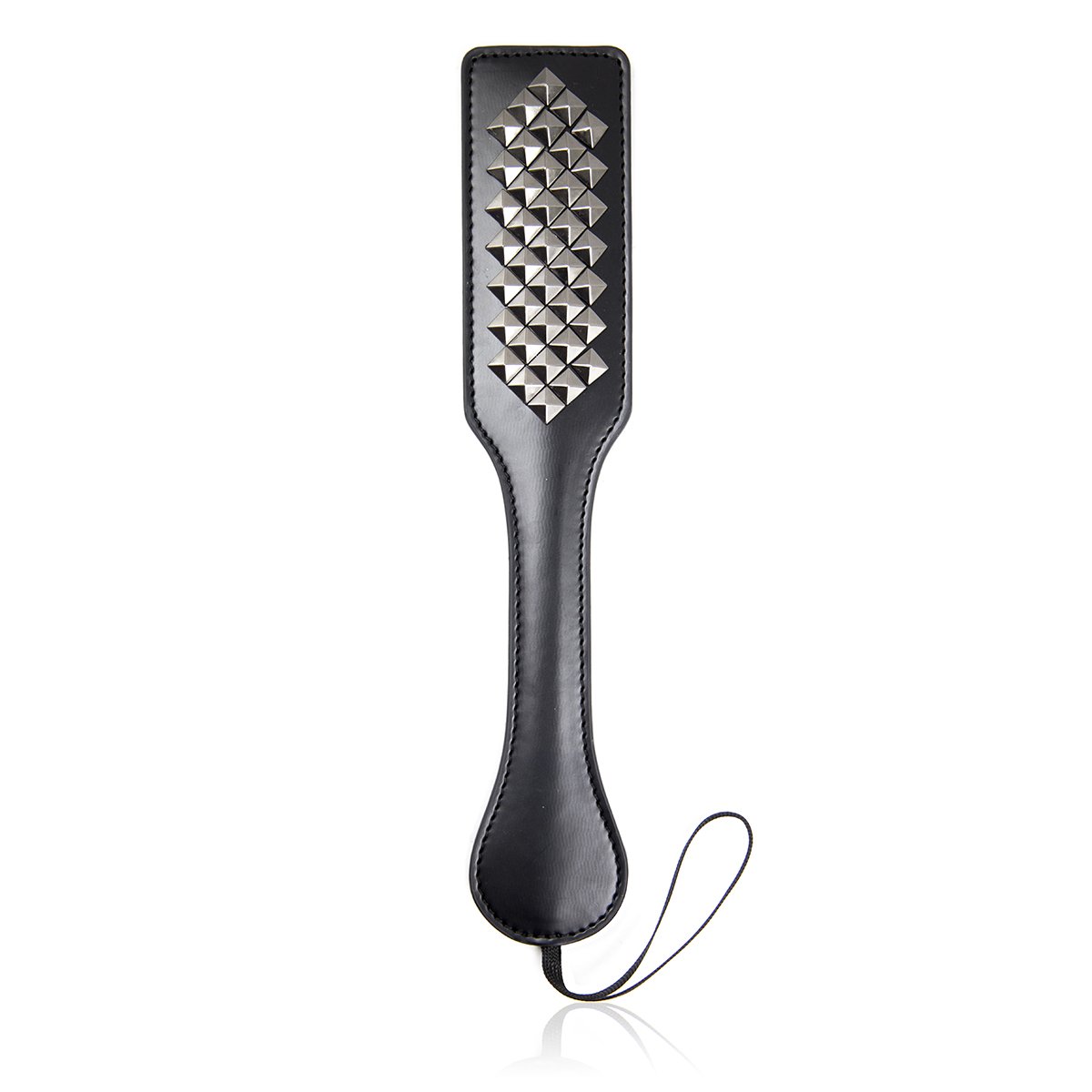 Premium Faux Leather Spanking Paddle with Silver Rivets - BDSM Bondage Toy for Adults, Couples Play, Sensation Play & Spanking Scenes