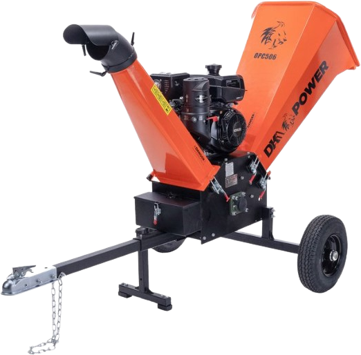 DK2 OPC506E 6-14 HP Gas Powered Chipper Shredder with Extended Axles & Trailer Tow Hitch - Heavy Duty Yard Waste Mulcher for Landscaping, Gardening & Property Maintenance