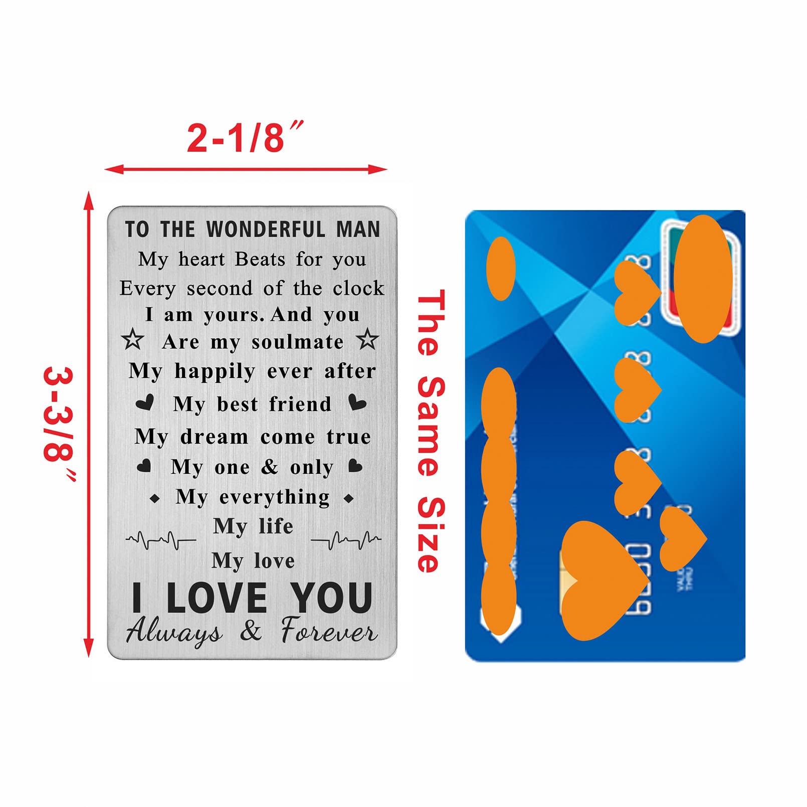 Romantic Anniversary Card for Husband & Boyfriend - I Love You Wallet Card Gift for Men - Perfect for Birthday, Wedding & Special Occasions - Express Your Love with Heartfelt Messages