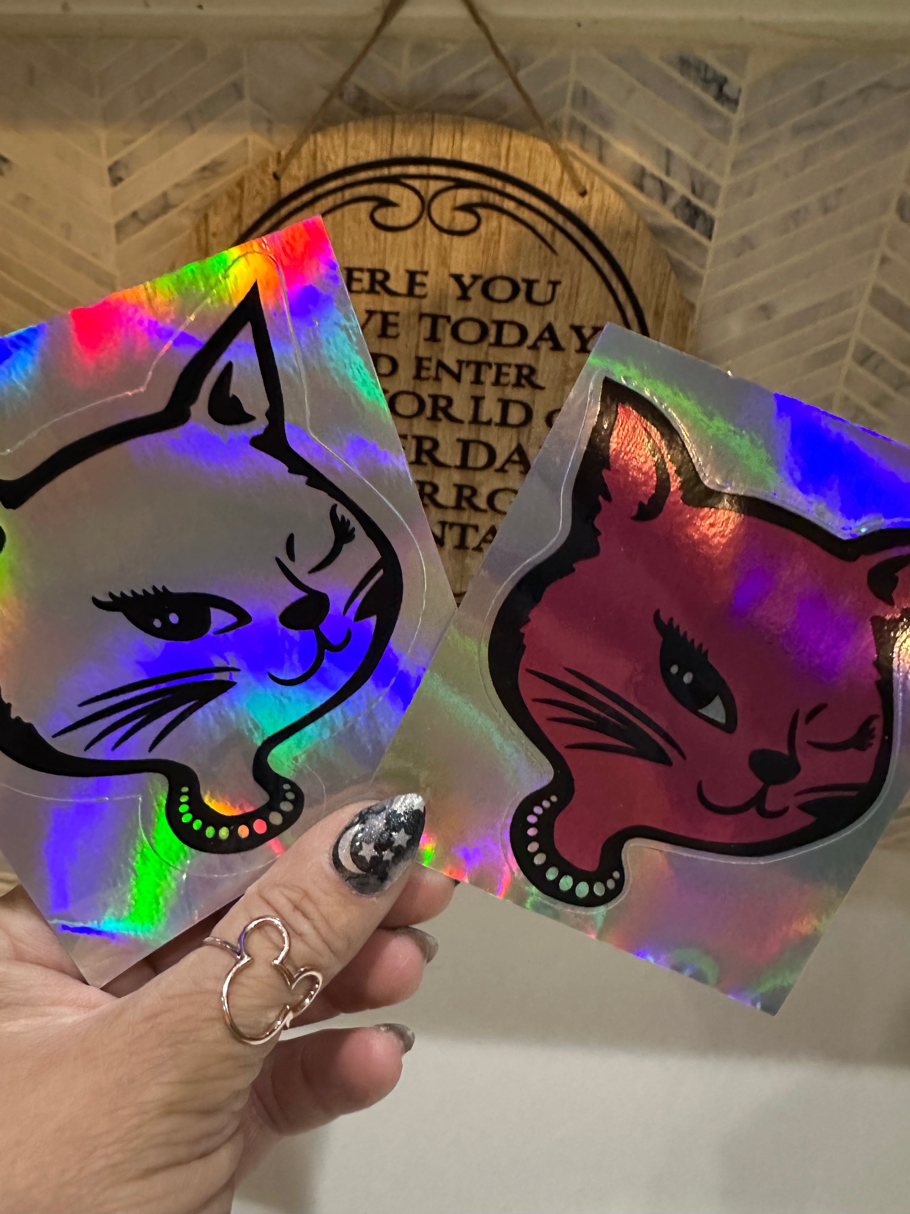 Vintage Cat Stickers - Cute Retro Feline Decals for Laptops, Water Bottles & Notebooks - Perfect for DIY Crafts, Scrapbooking & Gift Wrapping