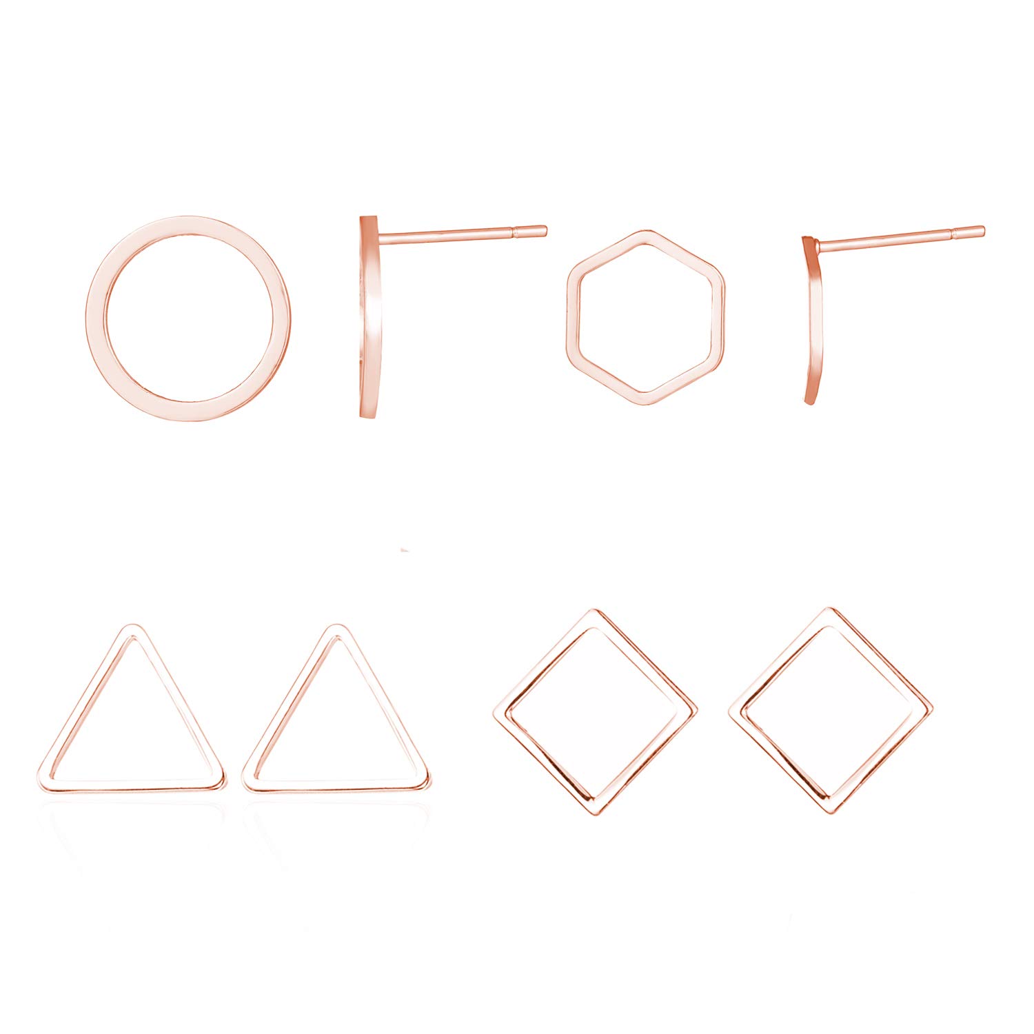 Minimalist Gold Stud Earrings for Women - Simple Circle Bar Earrings, Dainty Jewelry Gift Set for Her | Perfect for Everyday Wear, Office & Special Occasions