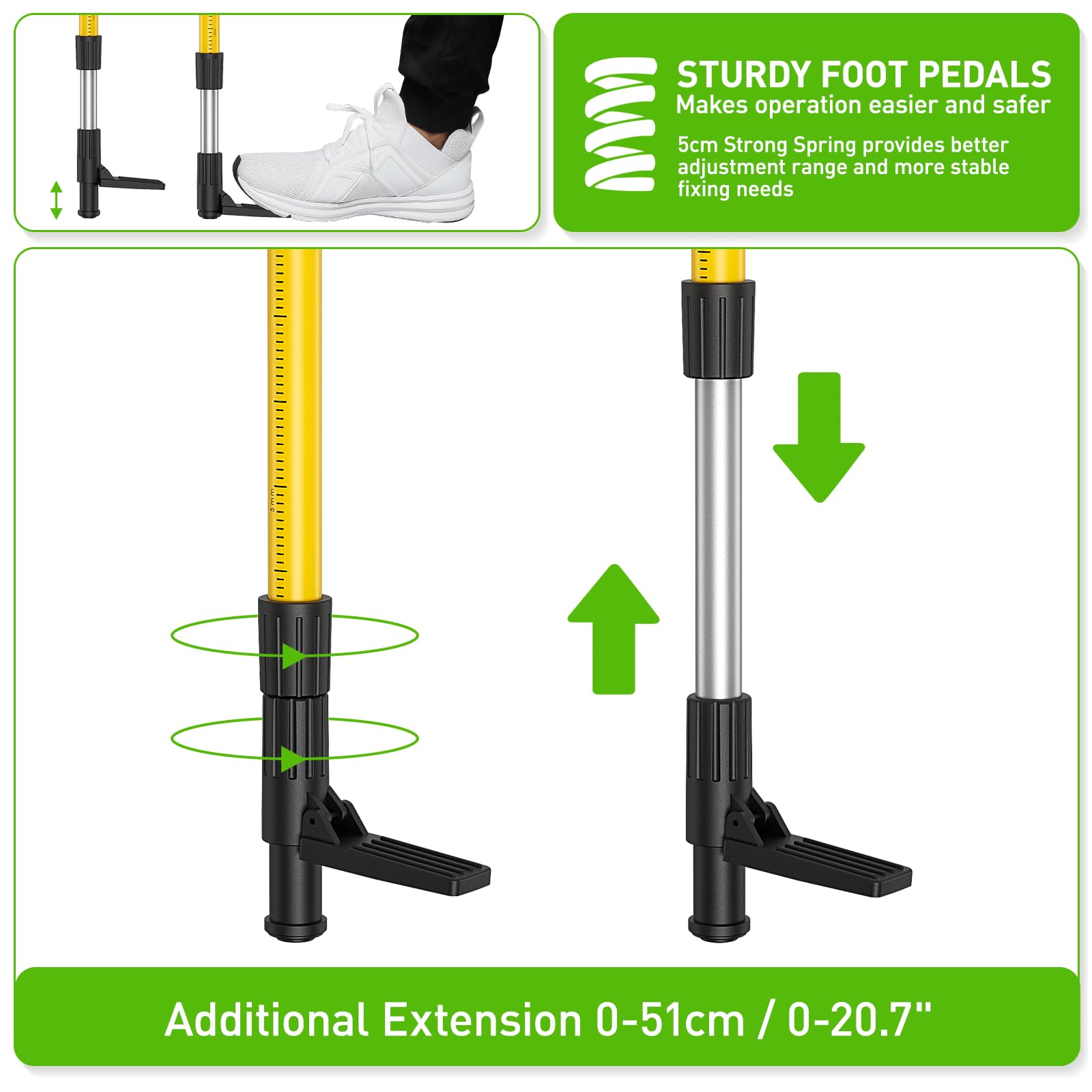 Huepar 12 Ft Telescoping Pole with 1/4