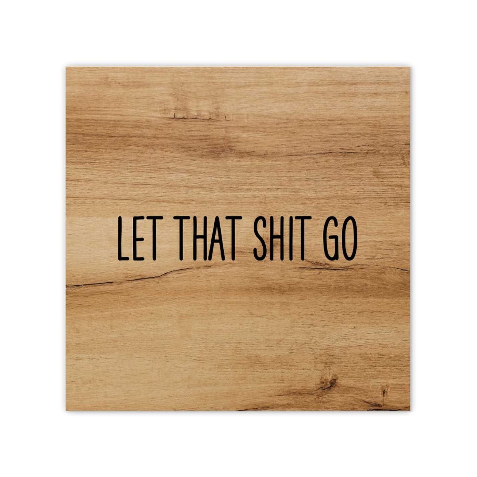 Let It Go Inspirational Quote Canvas Wall Art - 12x12 Inch Motivational Poster for Bedroom, Living Room & Apartment Decor - Perfect Above Bed, Sofa or Office Space