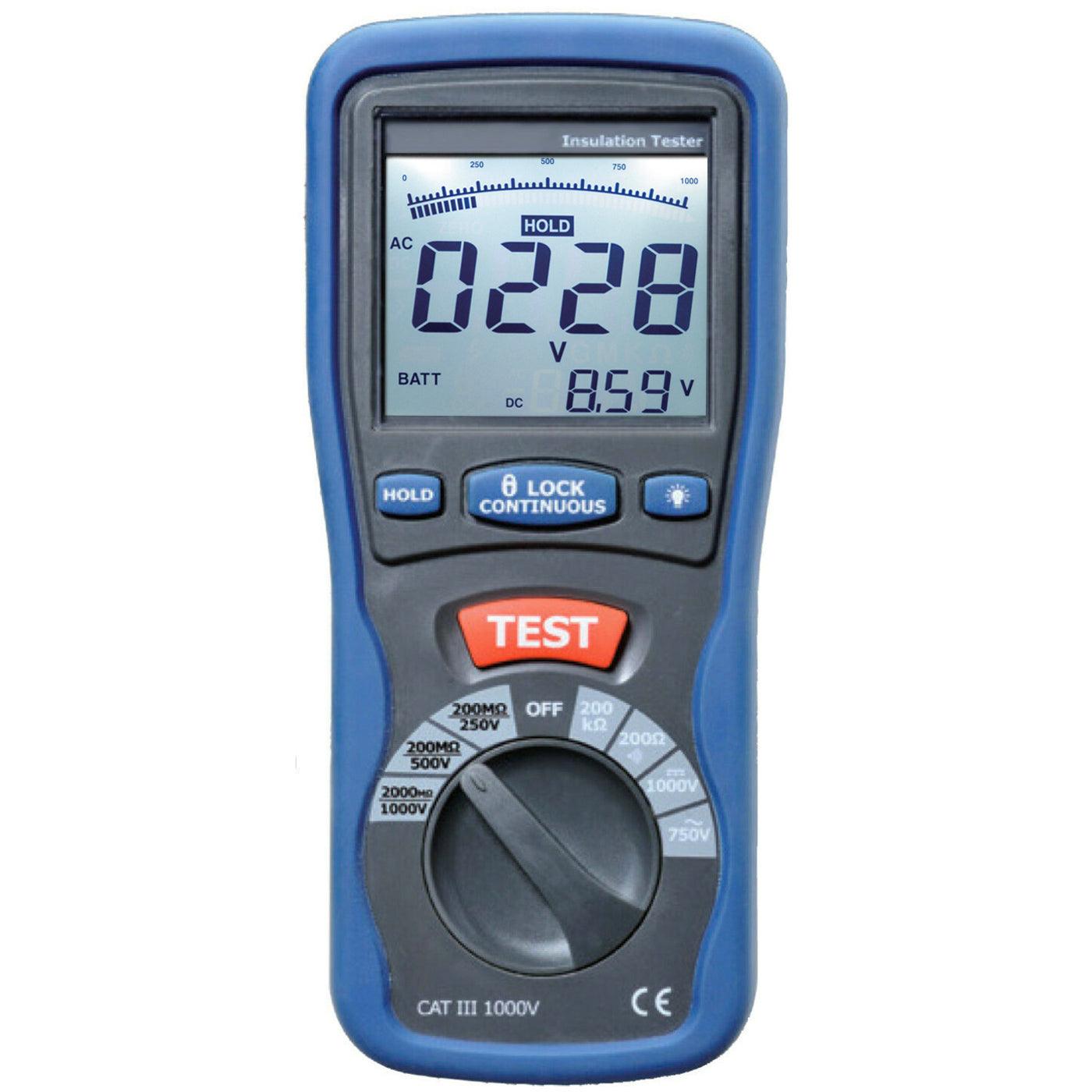 Professional Digital Insulation Resistance Tester Kit with Dual Display - Perfect for Home, Industrial, and Electrical Safety Testing