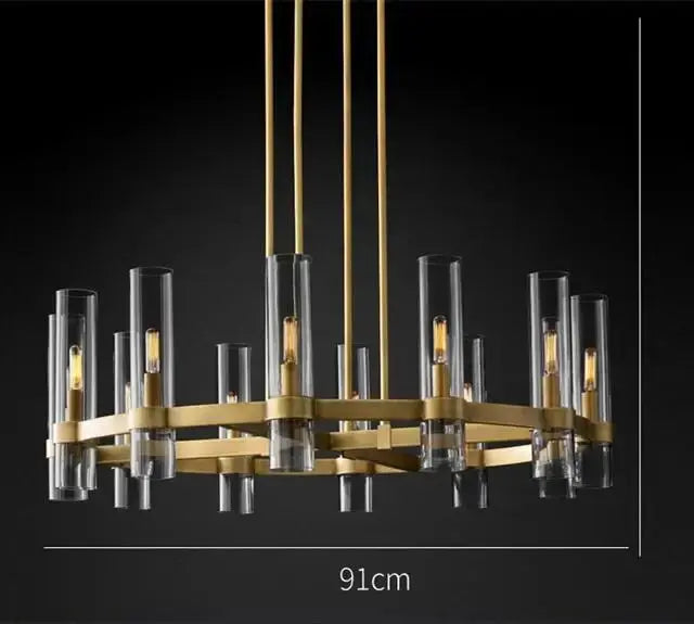 Modern Metal Chandelier in Gold, Black & Chrome - Elegant Ceiling Light Fixture for Dining Room, Living Room & Bedroom Decor