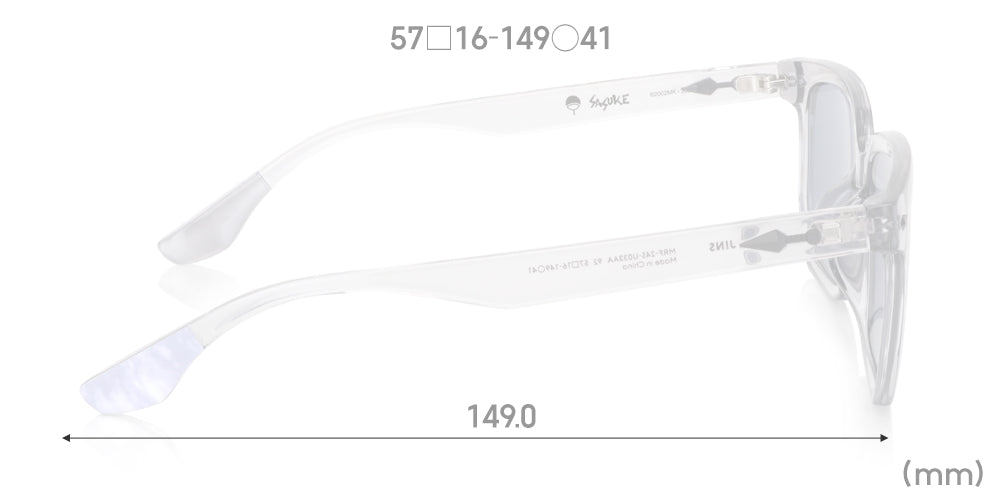 JINS x NARUTO SASUKE SG Model Gray Glasses - Anime Inspired Eyewear for Naruto Fans | Perfect for Cosplay, Daily Wear & Anime Conventions