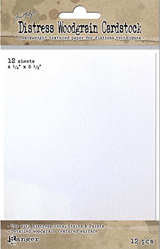 Tim Holtz Surfaces - White Yupo Paper, Translucent Yupo Paper & Distress Woodgrain Paper for Mixed Media Art, Card Making, and Scrapbooking