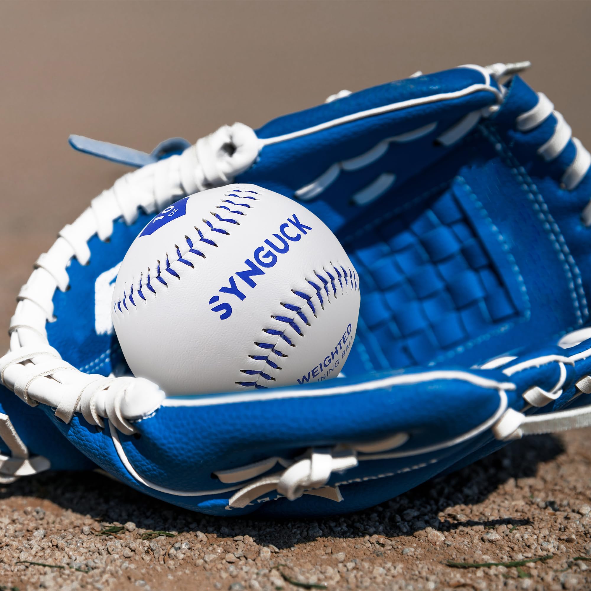 SYNGUCK Weighted Baseballs Set of 6 (4/6/7/9/10/12oz) - Improve Pitching Speed & Strength Training for Baseball Players - Perfect for Pitching Practice, Velocity Training & Arm Conditioning