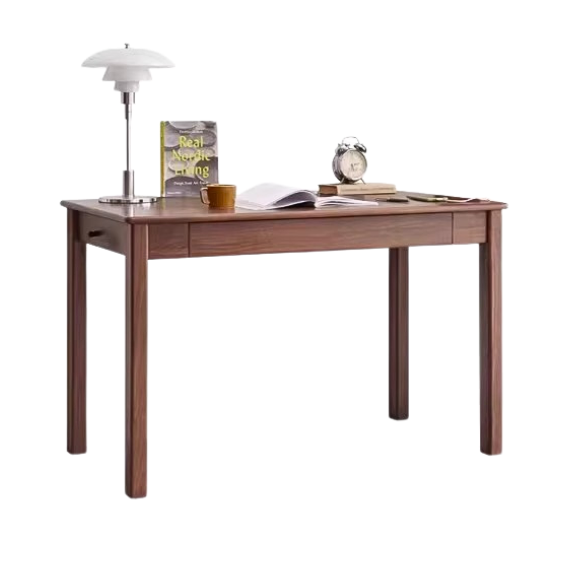 39.4x23.6x29.5 inch / 100x60x75сm / Rich Dark Walnut color / Black walnut single drawer desk