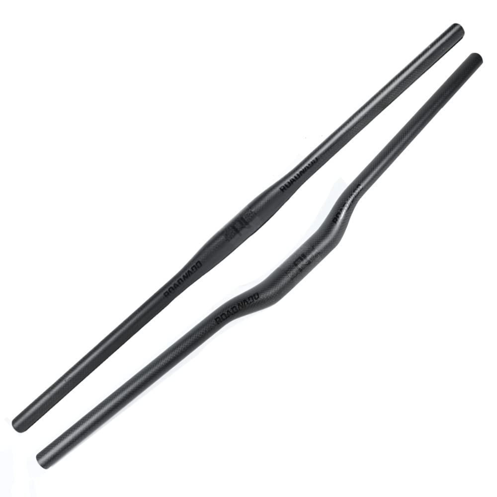 ROADNADO 31.8mm Carbon Fiber MTB Handlebar - 700/720/740/760mm Lightweight Riser & Flat Bar for Mountain Bikes - High Strength Matte Black Finish - Perfect for Trail Riding, Cross-Country & Enduro Racing
