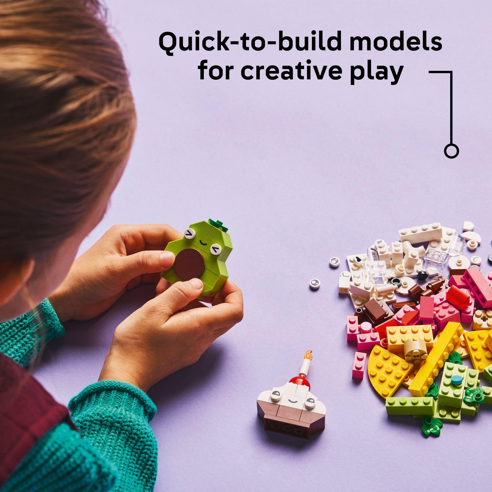 LEGO Classic Creative Food Friends Building Toy Set (11039) - Pretend Play Food Kit for Kids Ages 4+, Educational STEM Toy for Preschool Learning - Perfect Birthday Gift for Boys & Girls - Fun Kitchen Role Play & Creative Building Activities