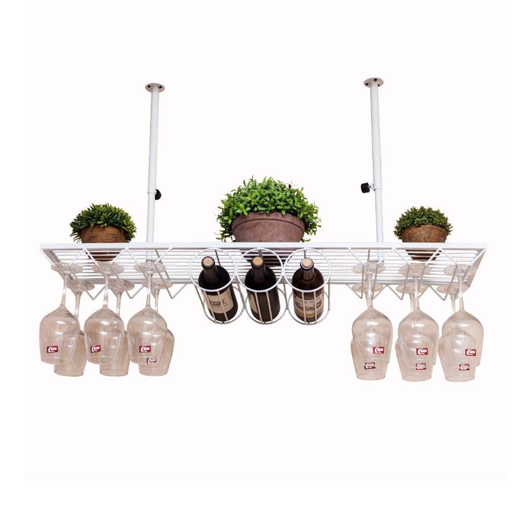 Vintage Wall Mounted Wine Rack & Stemware Holder - Rustic Hanging Wine Glass Organizer, White - Perfect for Kitchen, Bar, Dining Room & Home Decor Storage Solution
