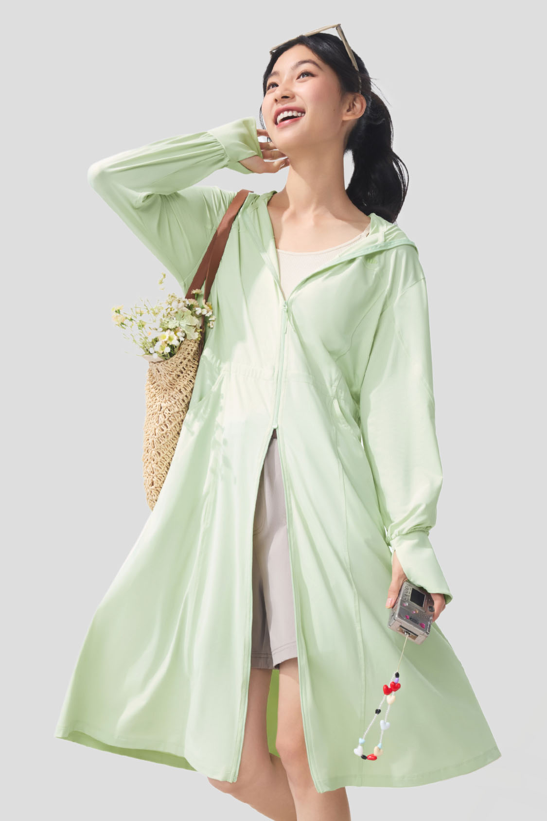 Ease Women's Full Protection Loose Long Sun Jacket UPF 50+ UV Protective Cover-Up for Beach, Pool & Outdoor Activities - AL824