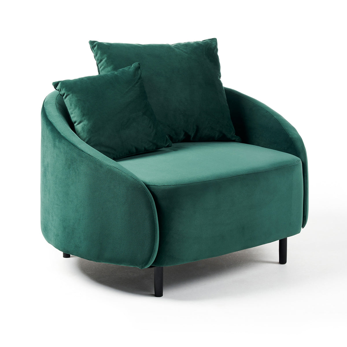 M Co Living Freya Armchair - Modern Accent Chair for Living Room, Bedroom & Office - Comfortable Upholstered Lounge Chair with Wooden Legs - Perfect for Reading, Relaxing & Home Decor