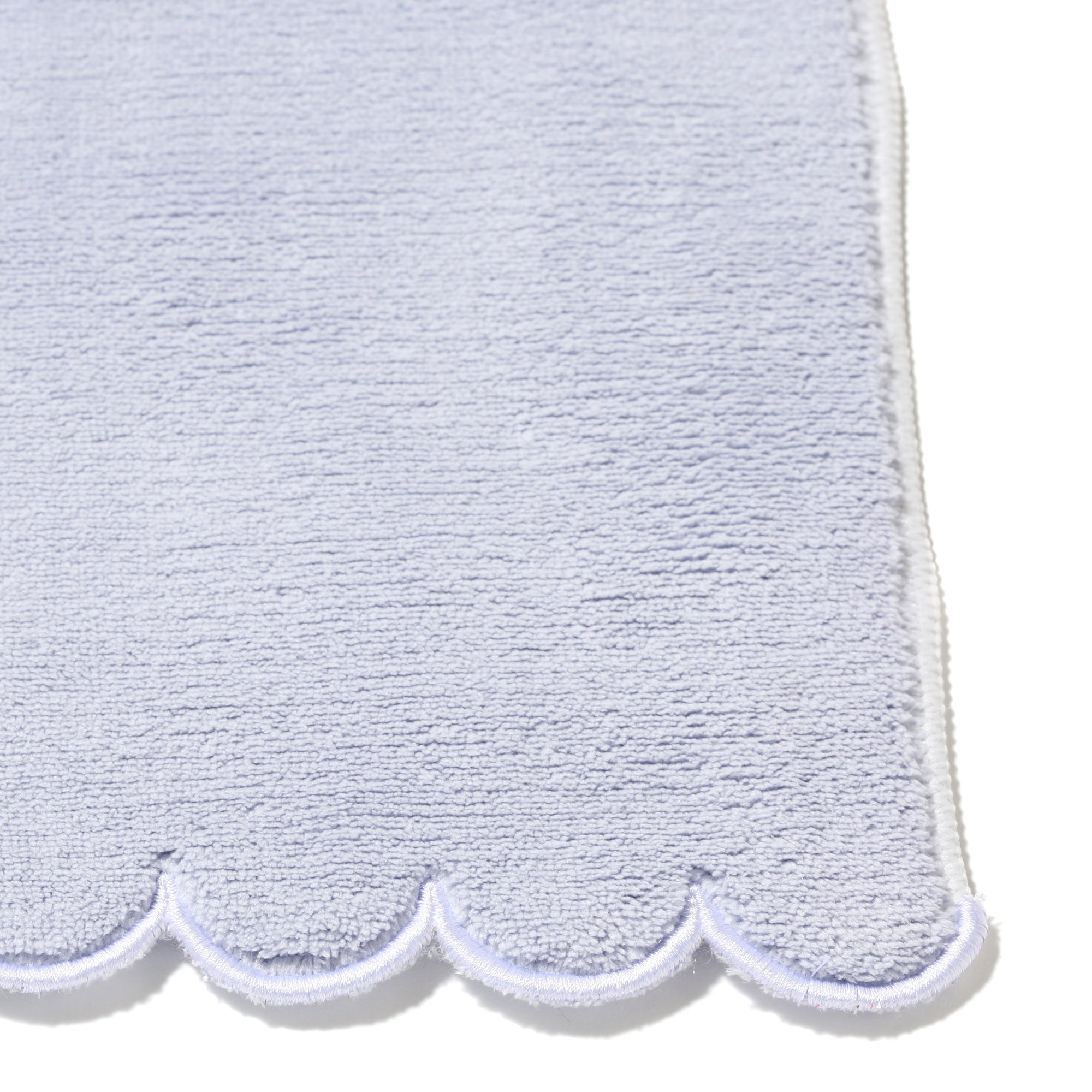 Premium Microfiber Face Towel - Soft & Absorbent Scallop Edge Light Blue Washcloth for Gentle Skin Care, Makeup Removal & Spa Use