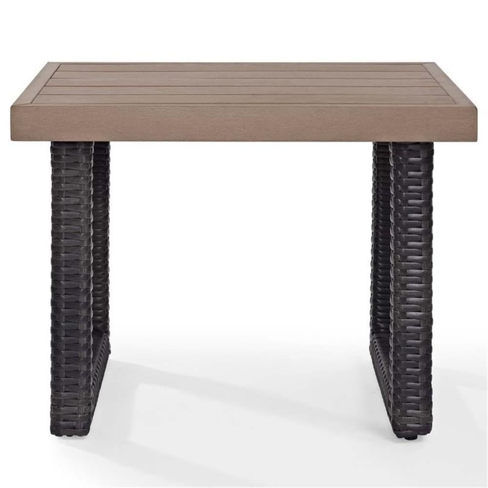 Pemberly Row Brown Side Table - Small Accent Table for Living Room, Bedroom, or Office Decor
