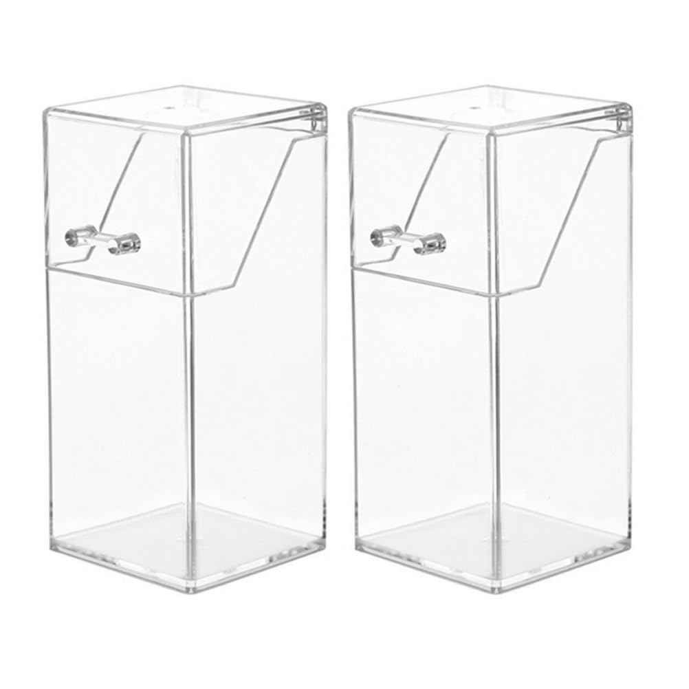 Zerodeko 2-Piece Clear Acrylic Makeup Brush Holder with Lid - Waterproof Cosmetic Organizer for Brushes, Pens & Desk Accessories - Perfect for Vanity, Bathroom & Office Organization