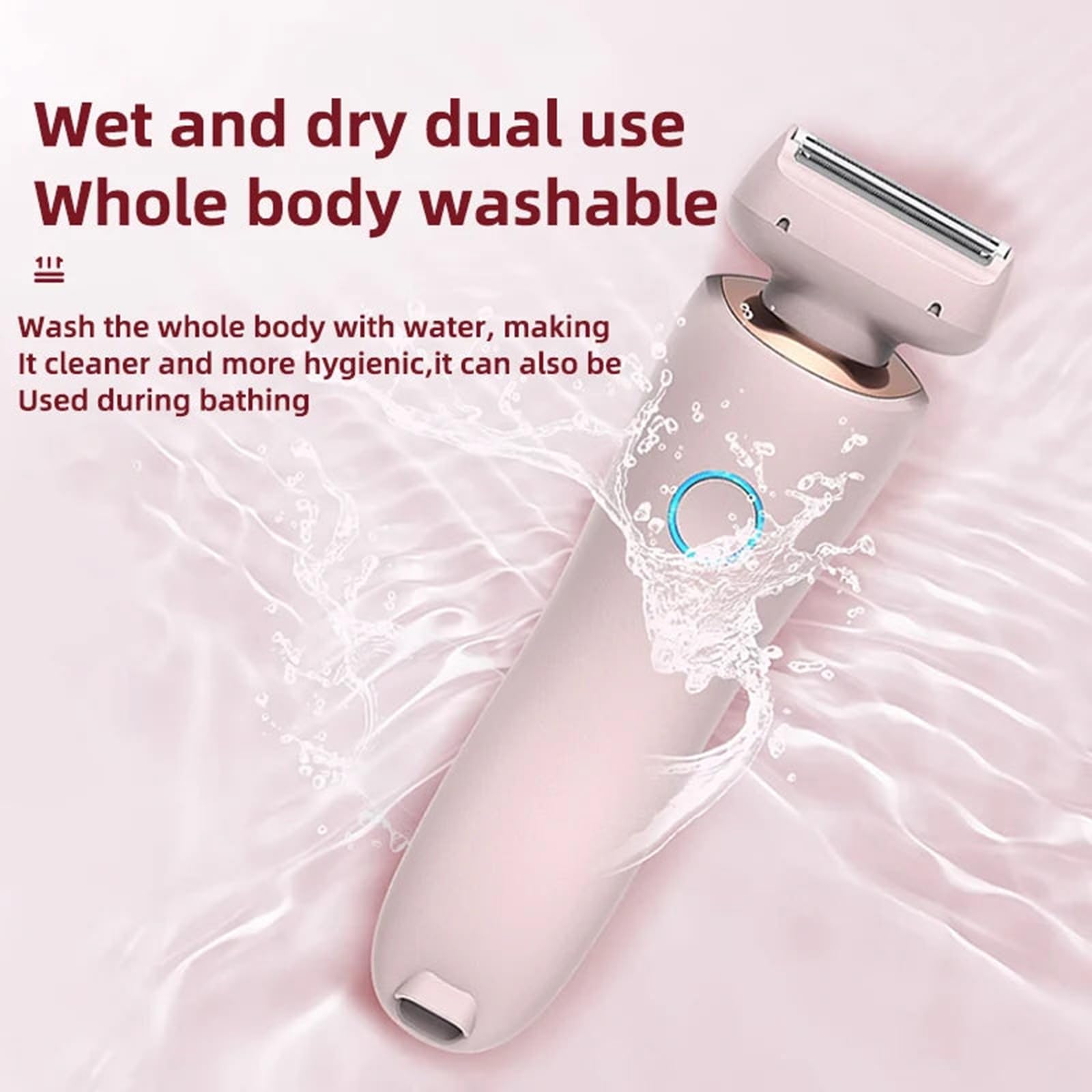 Livora Silkglide Pro 2-in-1 Waterproof Electric Shaver for Women - Pink Wet/Dry Bikini & Body Hair Trimmer - Smooth Shaving for Legs, Underarms & Pubic Area - Perfect for Travel & Shower Use