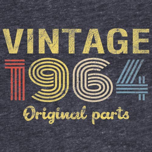 Vintage 1964 Retro 61st Birthday Gift for Men - Original Parts Themed T-Shirt - Perfect for Milestone Celebrations & Nostalgic Parties