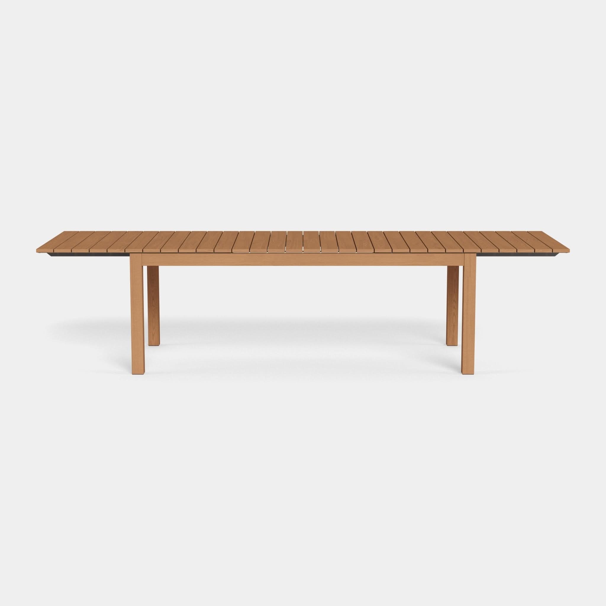 Pacific Teak Extension Dining Table - Expandable Solid Wood Table for 6-10 People - Perfect for Family Gatherings & Dinner Parties