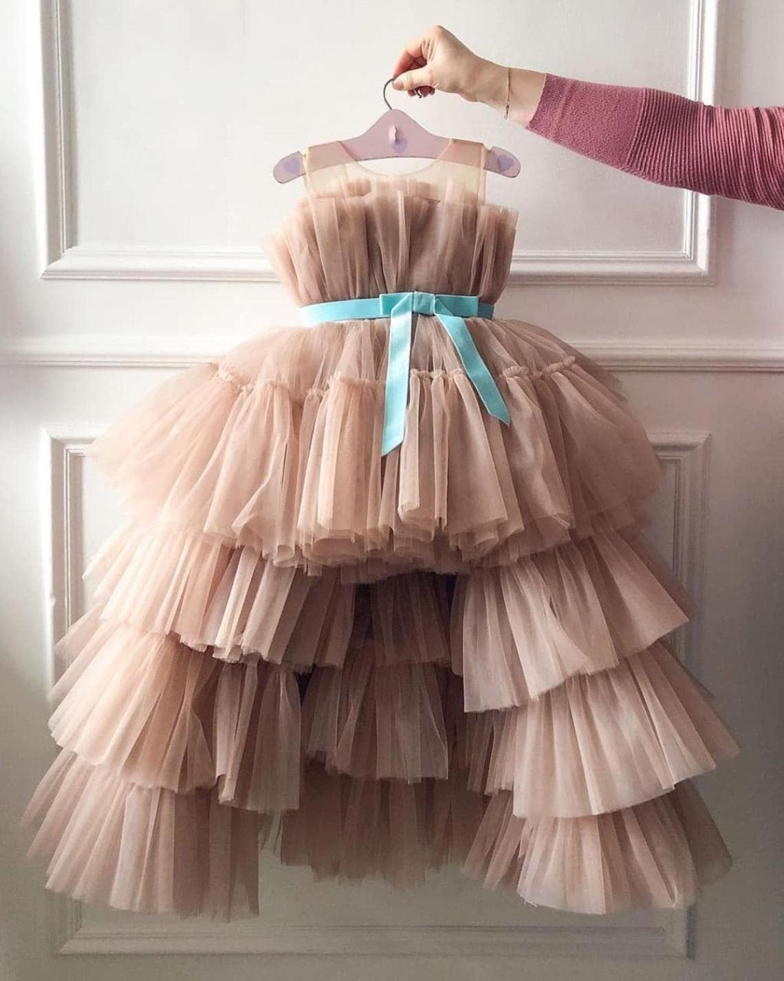 Yexinbridal Girls Princess Pageant Dress - Tulle High-Low Kids Ball Gown for Birthday Party, Pageants & Special Occasions | Perfect for Weddings, Dances & Formal Events