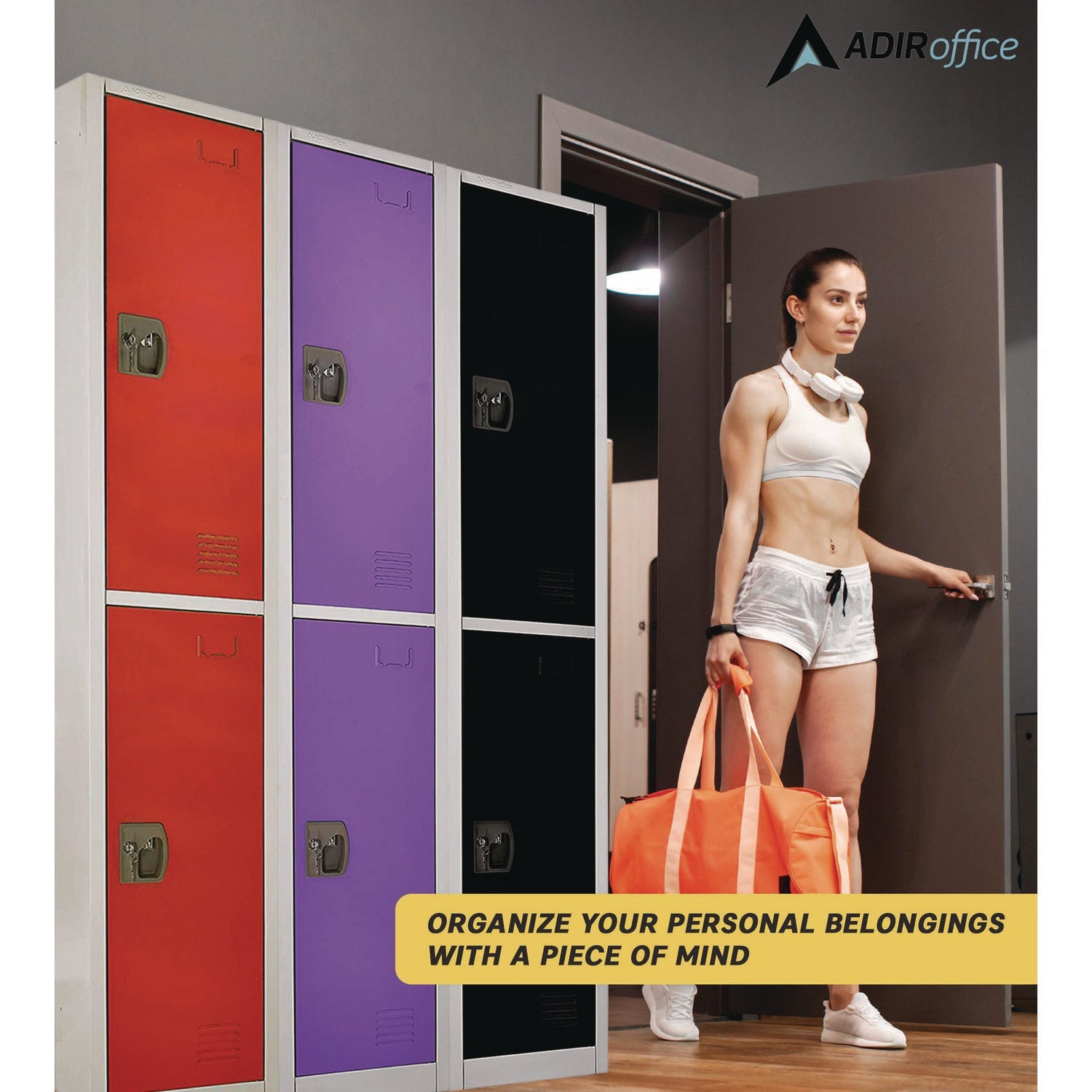 AdirOffice 2-Compartment Steel Storage Locker - 12