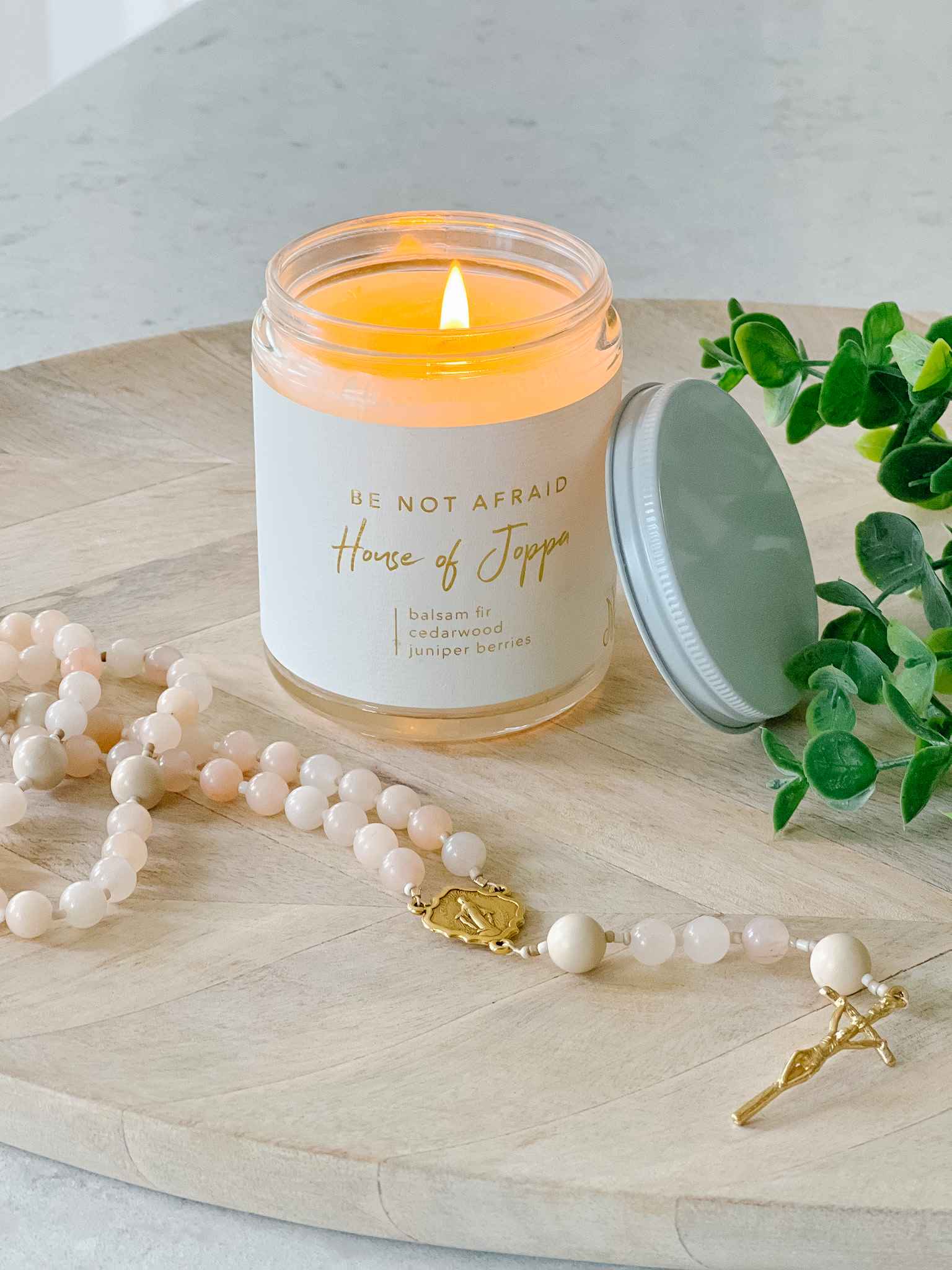 Be Not Afraid Scented Candle - Balsam Fir, Cedarwood & Juniper Berries Aromatherapy Candle for Relaxation, Meditation & Home Decor