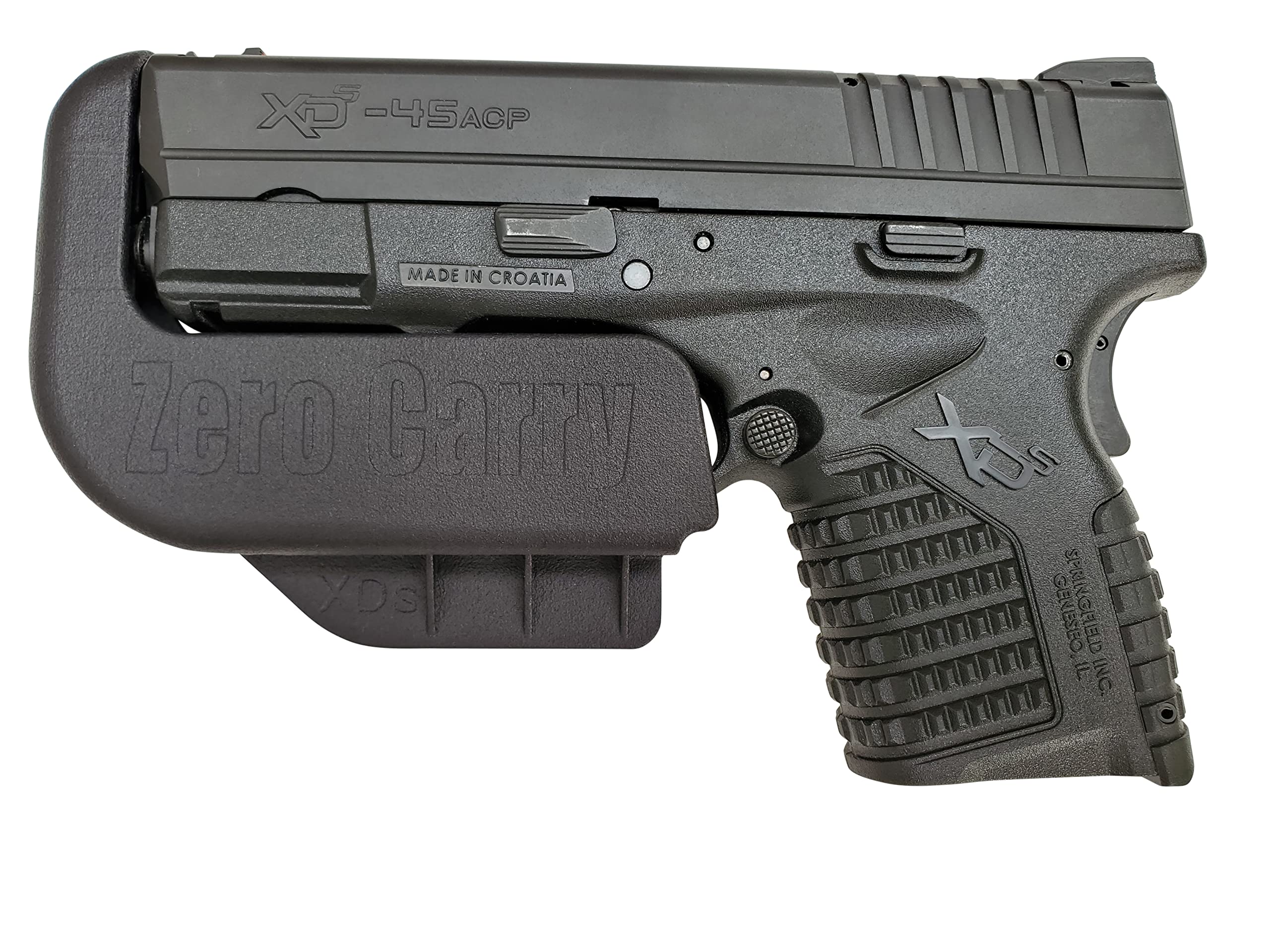 Zero Carry Elite Waistband Holster for Springfield XDs - Slim, Invisible & Secure IWB Holster with Built-in Gun Retention & Trigger Guard | Lightweight Concealed Carry for Everyday Comfort