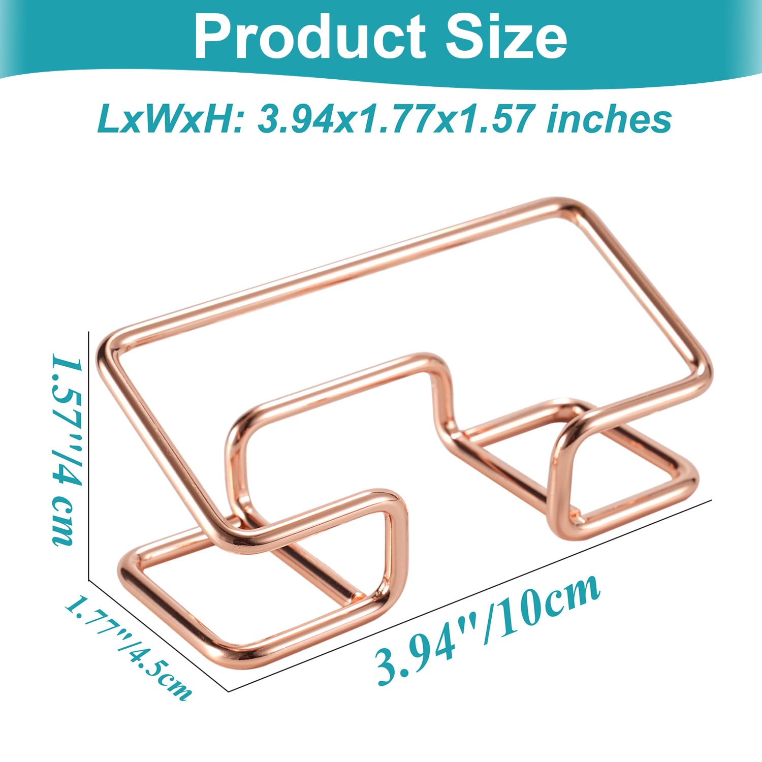 Elegant Rose Gold Business Card Holder for Desk - Modern Desktop Card Display Stand (1 Pack) - Perfect for Office, Reception, and Professional Networking Events