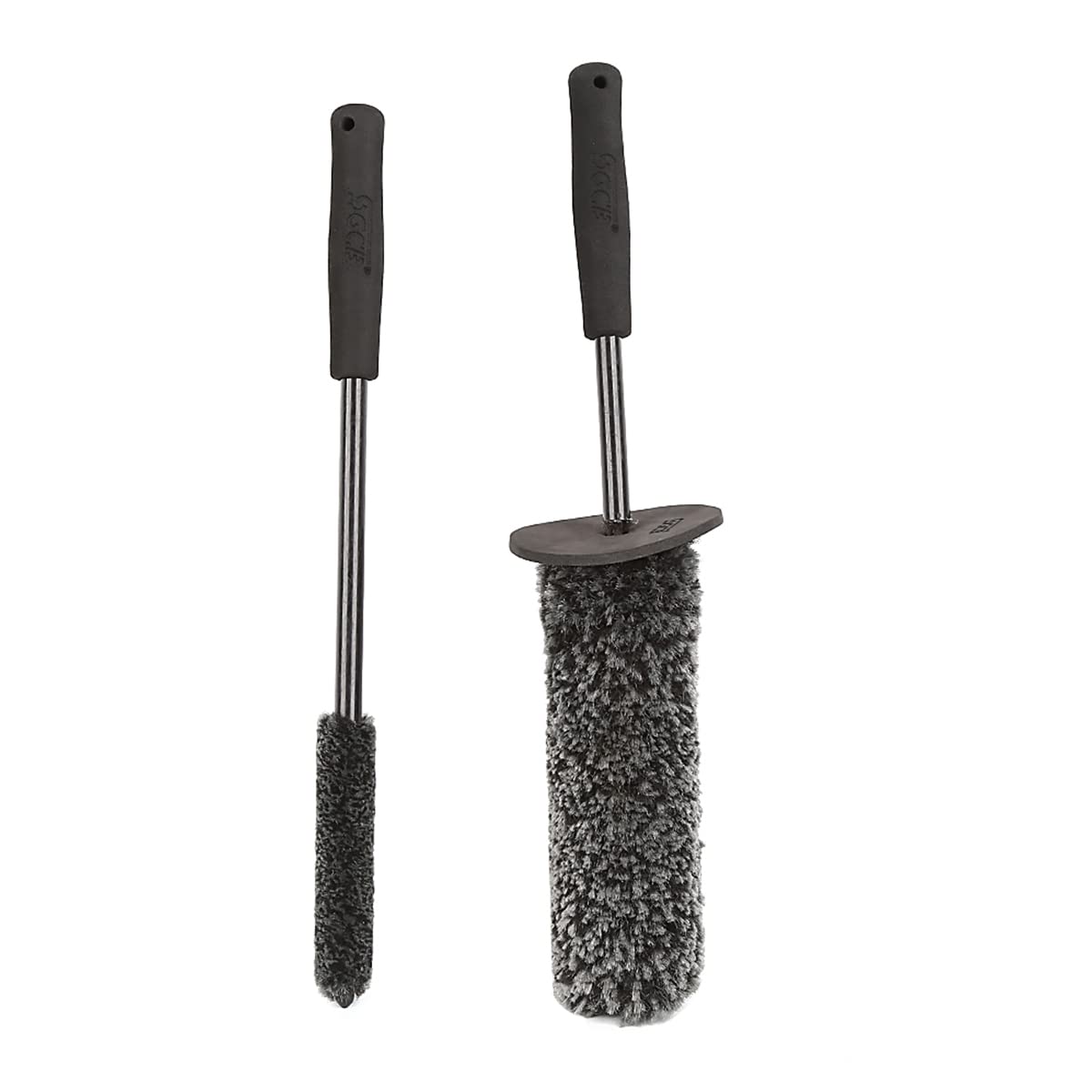 SGCB Tire Brush Kit - Soft Car Wheel & Rim Cleaning Brushes with Anti-Slip Long Handle, Scratch-Free Tire Washing Bendable Brush Set for Cleaning Tire Rims & Spokes - Perfect for Car Detailing, Auto Wash & Wheel Maintenance