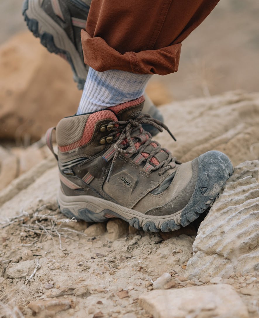 Waterproof Women's Hiking Boots - Ridge Flex Outdoor Boots for Women | Timberwolf/Brick Dust | Perfect for Hiking, Camping & Winter Adventures