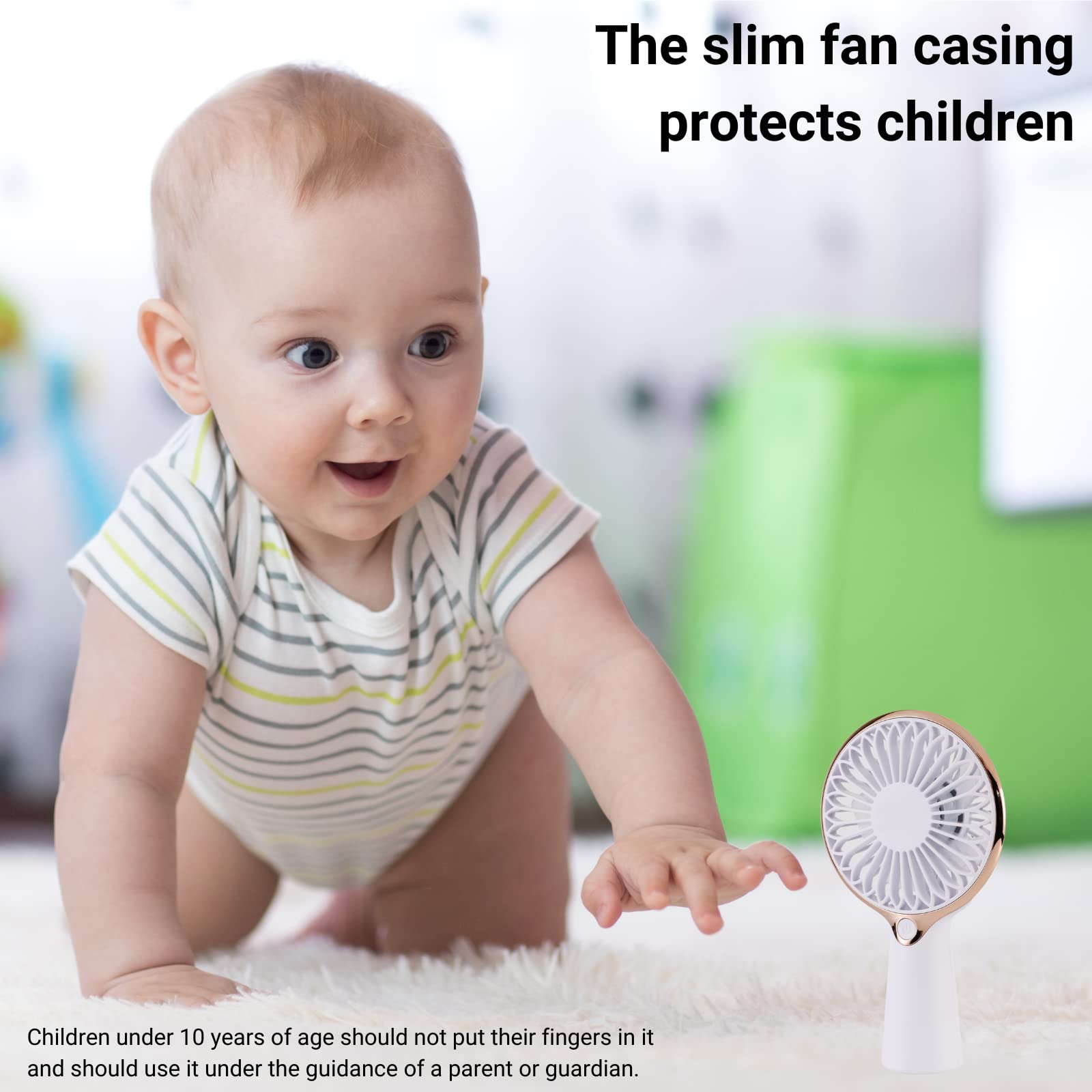 Portable USB Rechargeable Mini Handheld Fan - Personal Desk Fan with 3-6 Hours Battery Life for Office, Travel, Outdoor & Home Use | Compact Cooling Fan for Work, Camping, Beach & Daily Activities