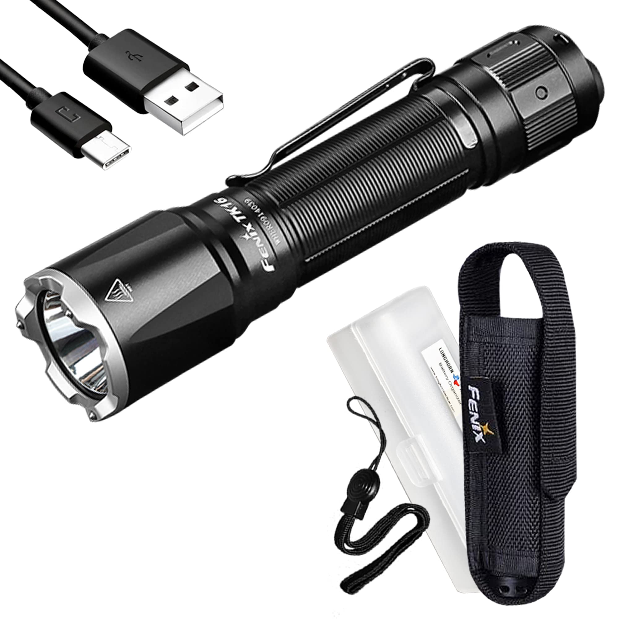 Fenix TK16 v2.0 Tactical Flashlight - 3100 Lumens Ultra Bright, USB-C Rechargeable LED Flashlight with LumenTac Organizer | Perfect for Camping, Hiking, Emergency & Outdoor Adventures