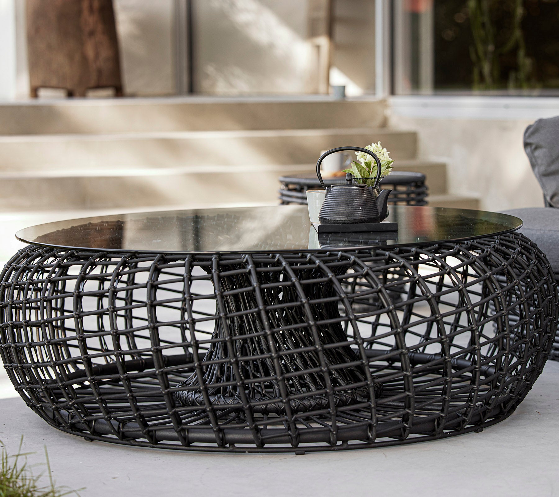 Modern Nest Coffee Table & Footstool - Large Size for Living Room, Lounge & Bedroom - Multi-Functional Ottoman with Storage Space