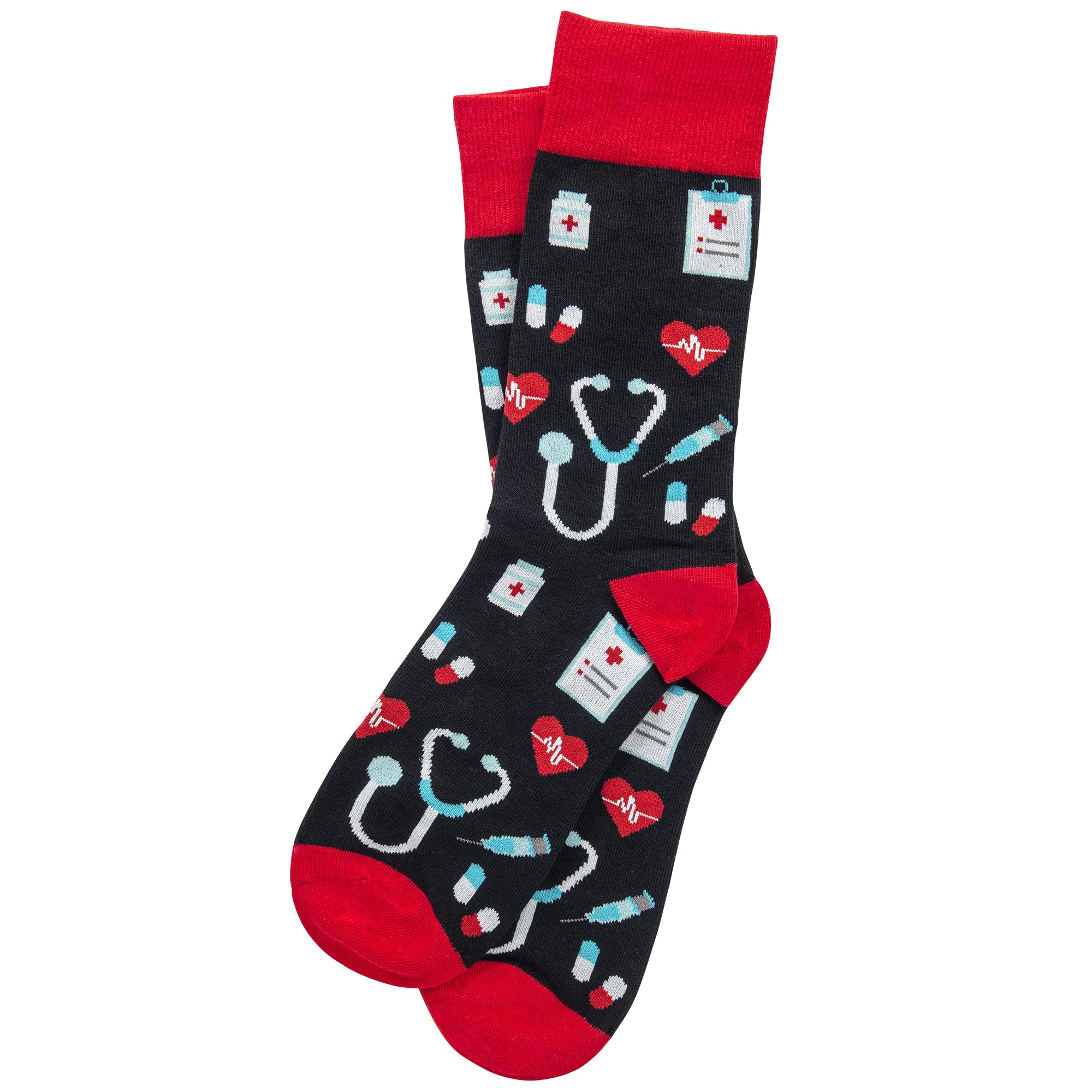 Medical Themed Socks for Doctors, Nurses & Healthcare Workers - Funny Hospital Socks for Men & Women - Perfect Gift for Medical Students & Professionals - Great for Work, Clinical Rotations & Everyday Wear