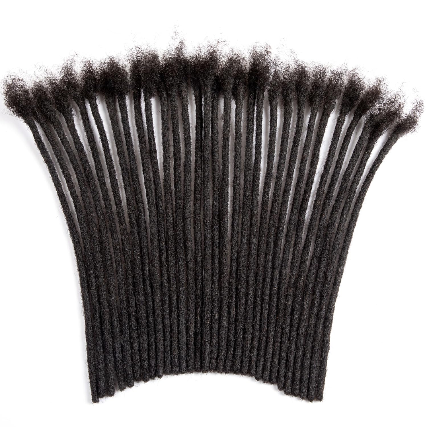 Originea 100% Human Hair Dreadlock Extensions for Men & Women - Handmade 0.8cm Thickness, Bleach & Dye Friendly Permanent Loc Extensions (14 Inch, 60 Strands, 1B Color) - Perfect for Protective Styles, Natural Hairstyles & Festival Looks