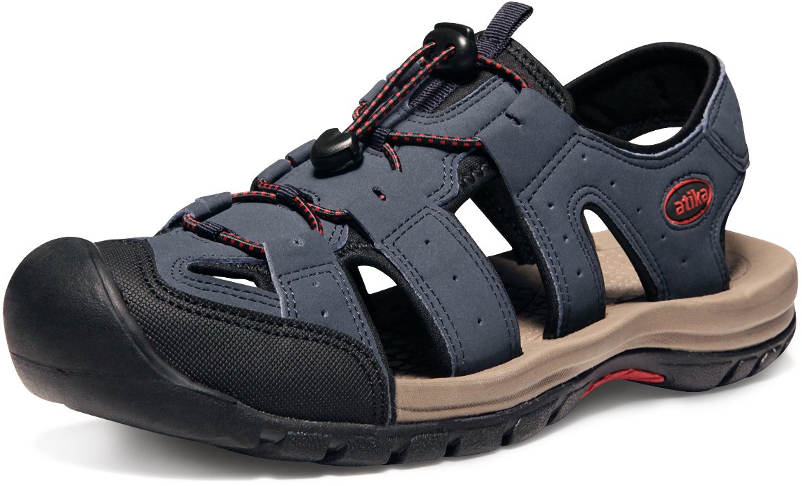 ATIKA Men's Outdoor Hiking Sandals - Lightweight Breathable Trail Walking Shoes with Closed Toe for Men - Waterproof Sports Sandals for Summer, Beach, Camping & Water Activities