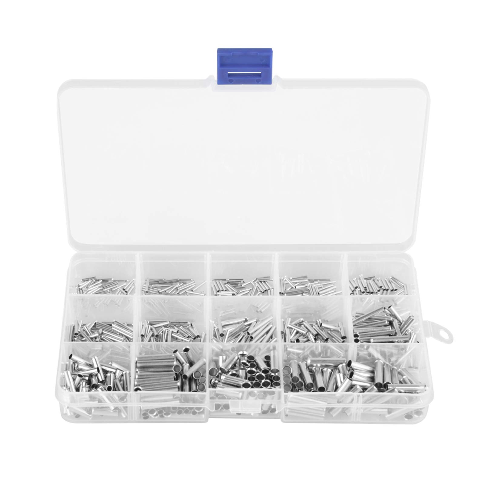 700pcs Copper Ferrule Terminals Kit - 14 Sizes (10-22 AWG) Non-Insulated Wire Cable Connectors for Electrical Wiring | Perfect for DIY, Automotive & Home Electrical Projects