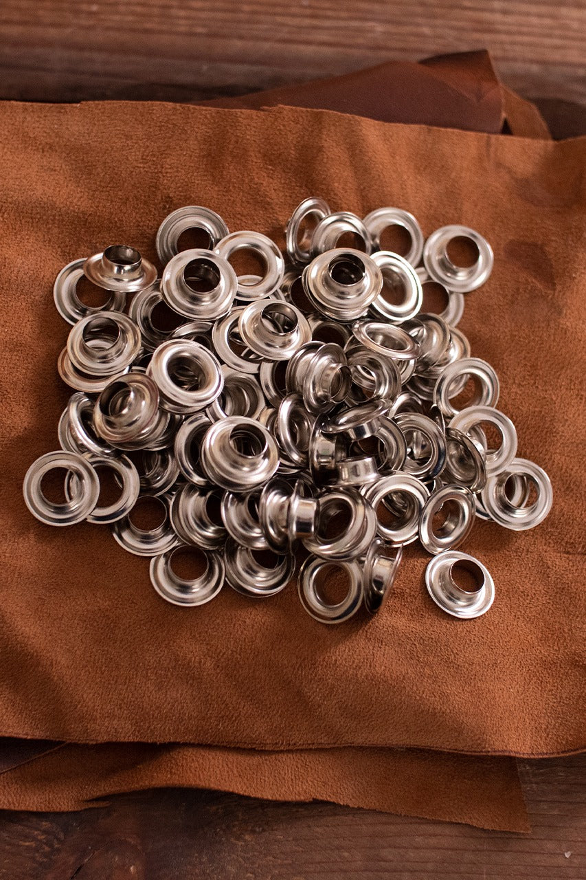 10.0mm Eyelet Shaft - 4.5mm Length, 18.8mm U-Shape - Brass/Nickel Finish for Leather Craft, Jewelry Making & DIY Projects