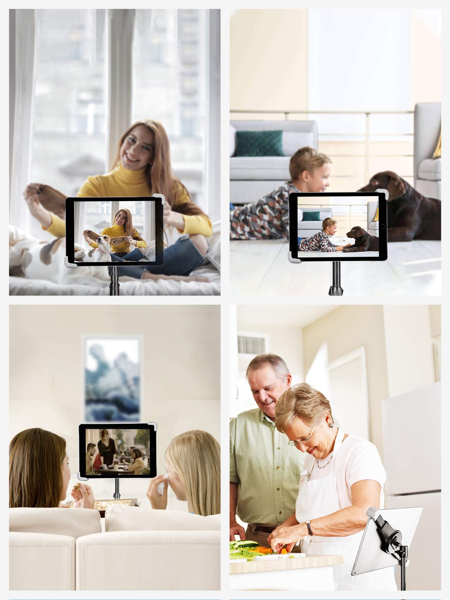 Elitehood 65-inch Adjustable iPad Tripod Stand with 360° Rotation - Compatible with iPad Pro 13/12.9/11, iPad Air & All 4-14.5 Inch Tablets - Perfect for Music, Video Calls, Live Streaming & Content Creation
