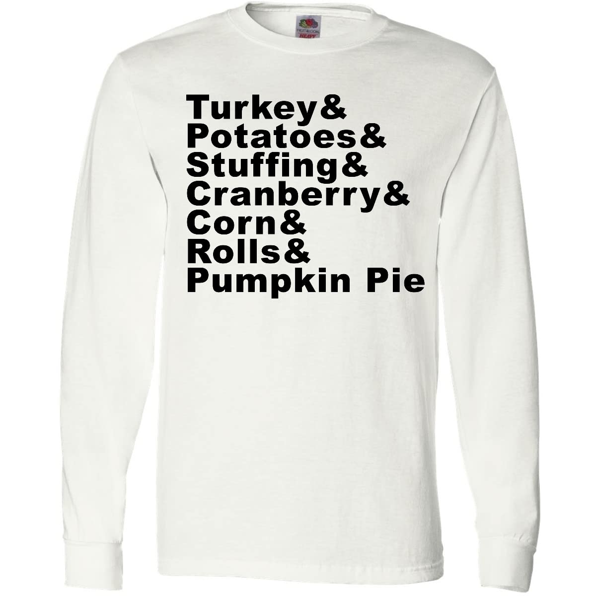 Inktastic Thanksgiving Turkey & Potatoes Long Sleeve T-Shirt - Perfect for Family Gatherings, Holiday Parties & Festive Outfits