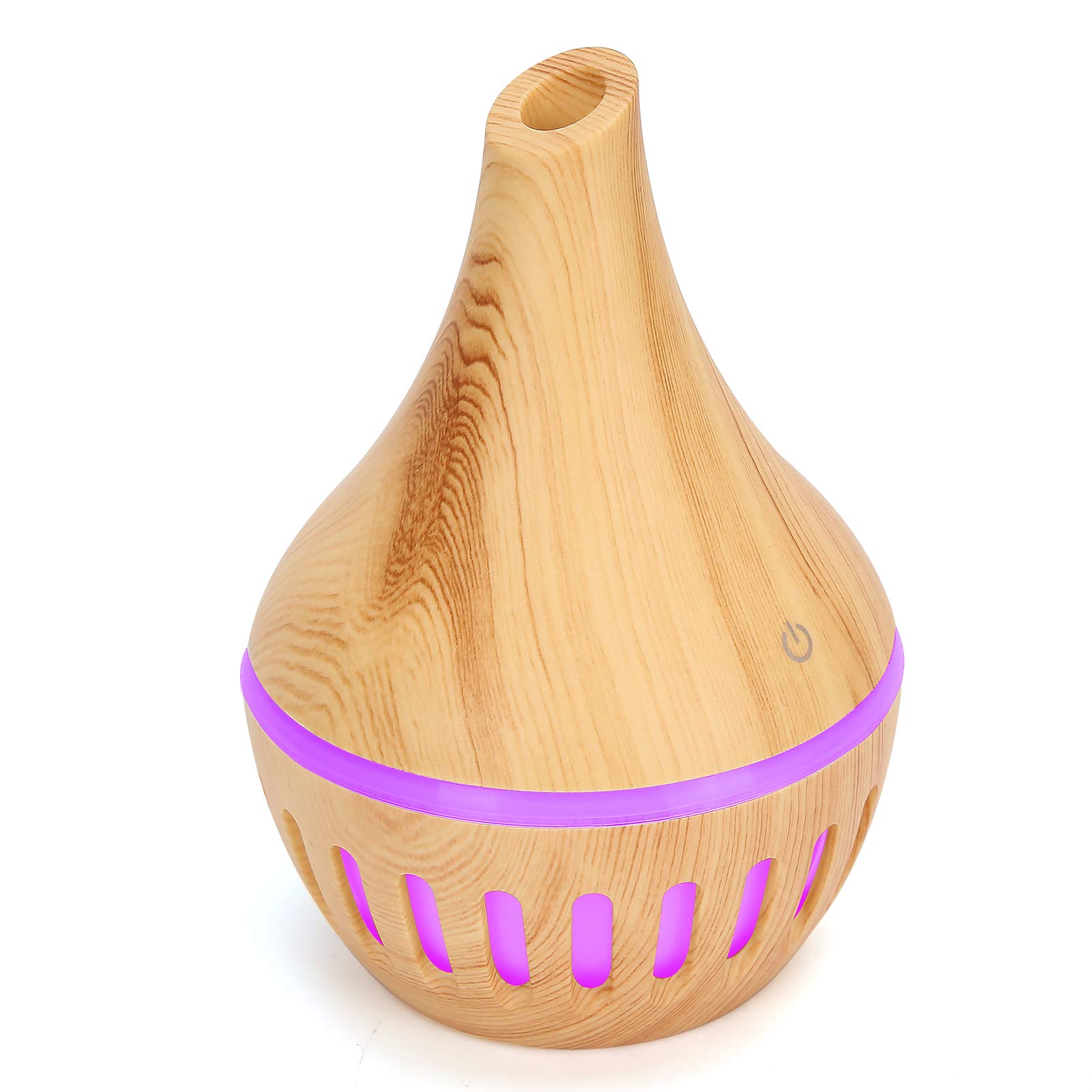Wood Grain Humidifier with Essential Oil Diffuser - Quiet Air Purifier & Night Light for Bedroom, Office, and Living Room - Perfect for Dry Skin Relief, Aromatherapy, and Home Decor