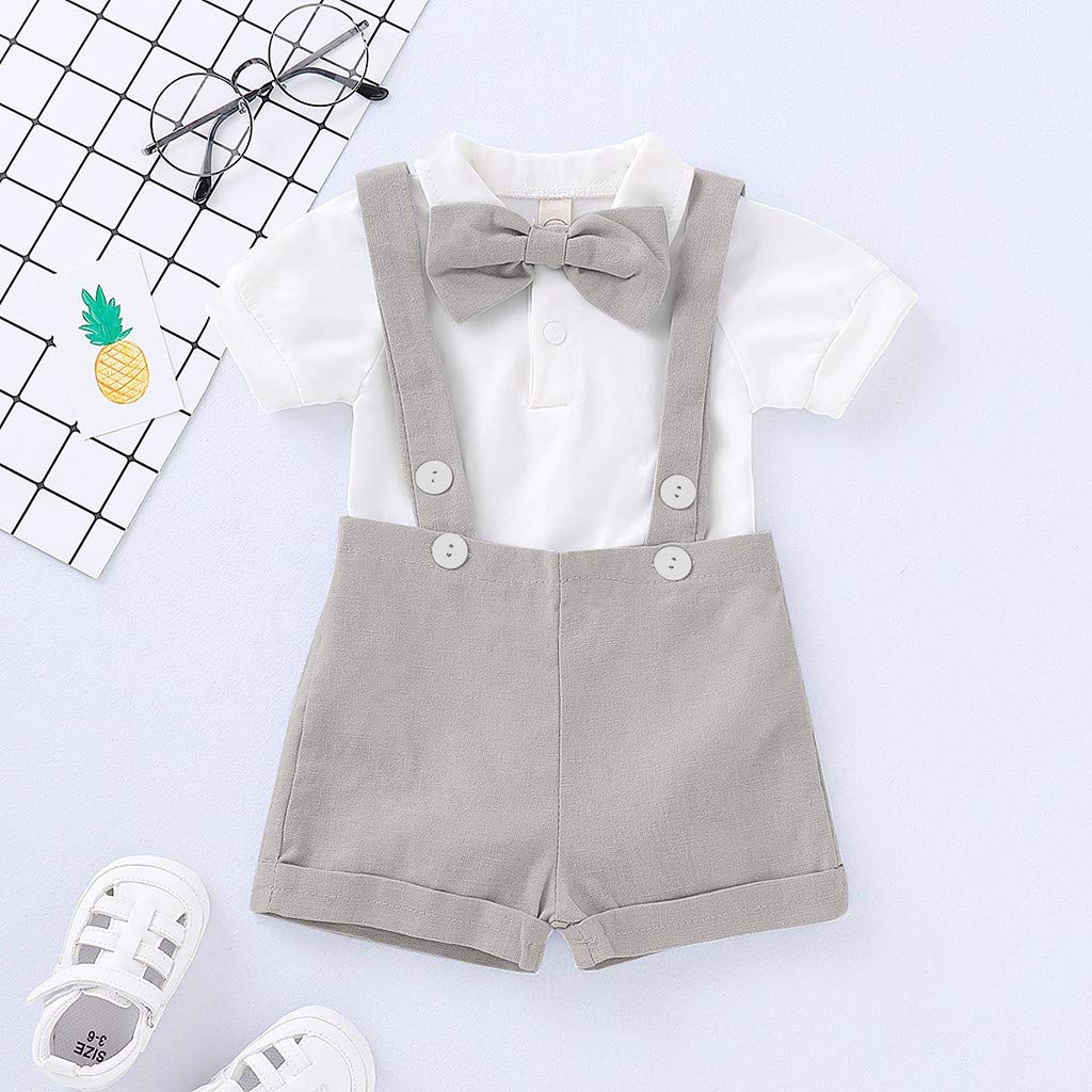 Baby Boys Summer Outfits Set - Bow Shirts & Shorts for Newborns - Perfect for Gentlemen Style & Outdoor Play
